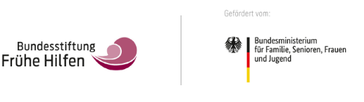 Logo der Bundesstiftung Frühe HIlfen und BUndesministerium für Familie, SEnioren, Frauen und Jugend 
