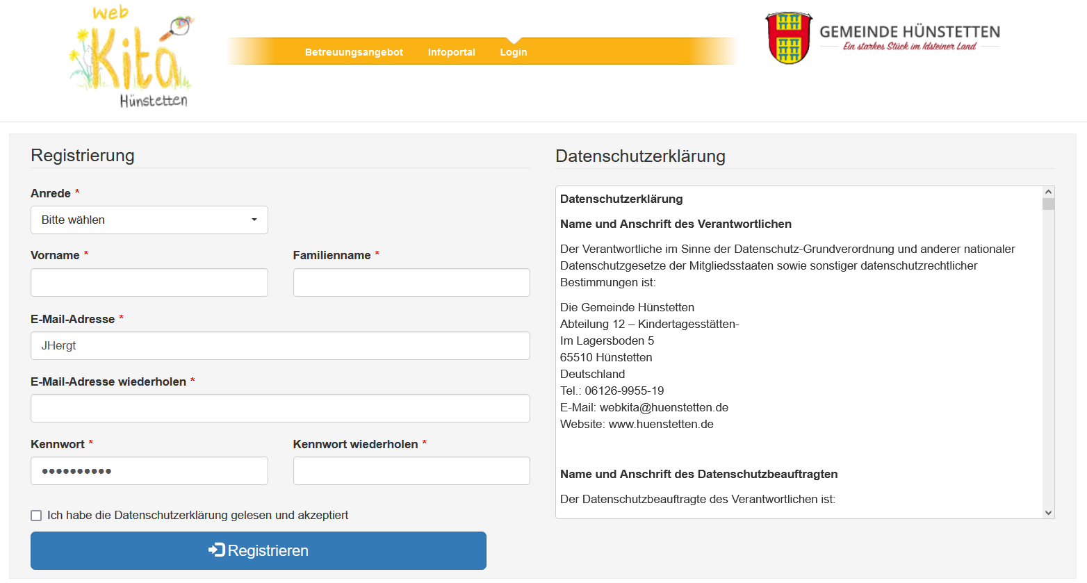 Benutzerkonto Login