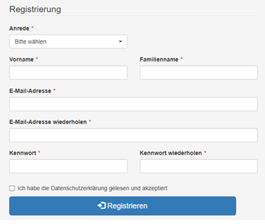 Registrierung Elternkonto