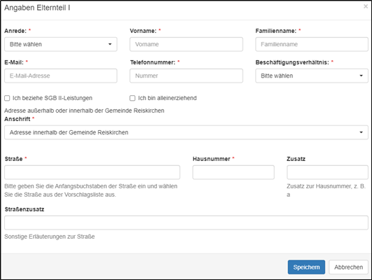 Persönliche Angaben erfassen ET1