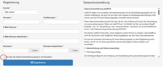 Registrierung